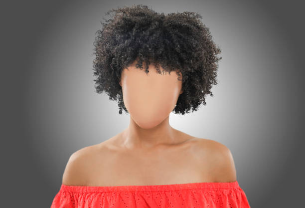 Woman with blank face. Concept is identity theft