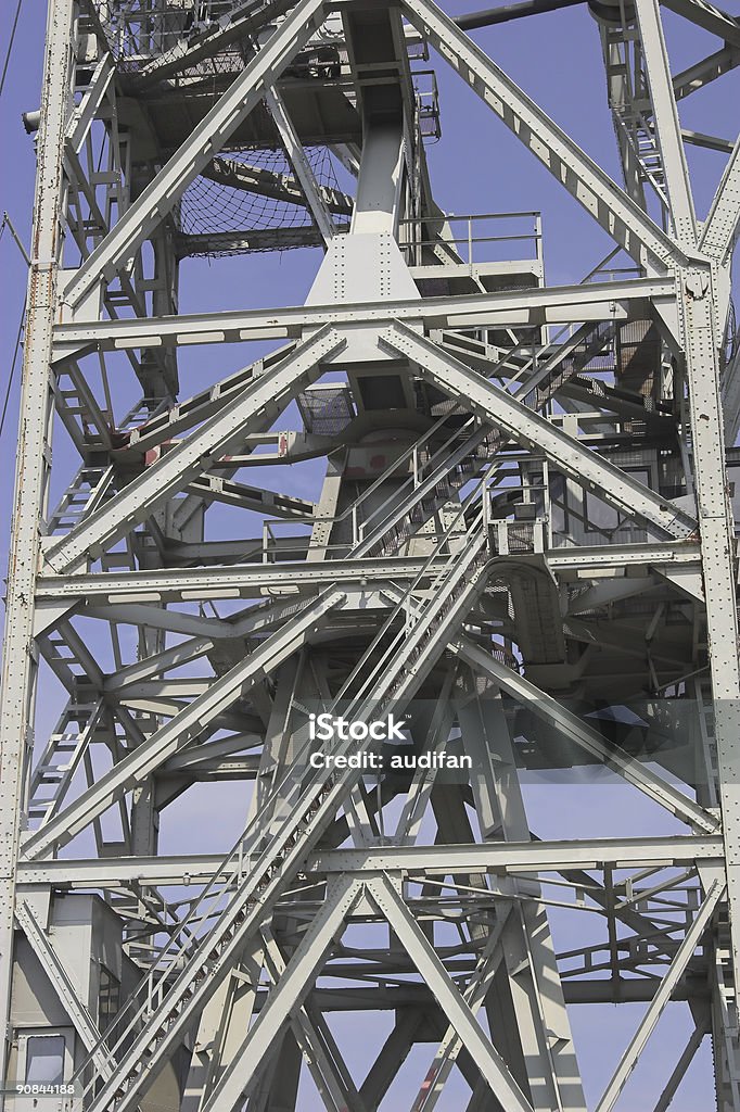 Old crane in Hamburg 1  Blue Stock Photo