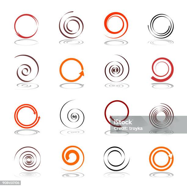 Spiral Design Elements Stock Illustration - Download Image Now - Spiral, Arrow Symbol, Spinning