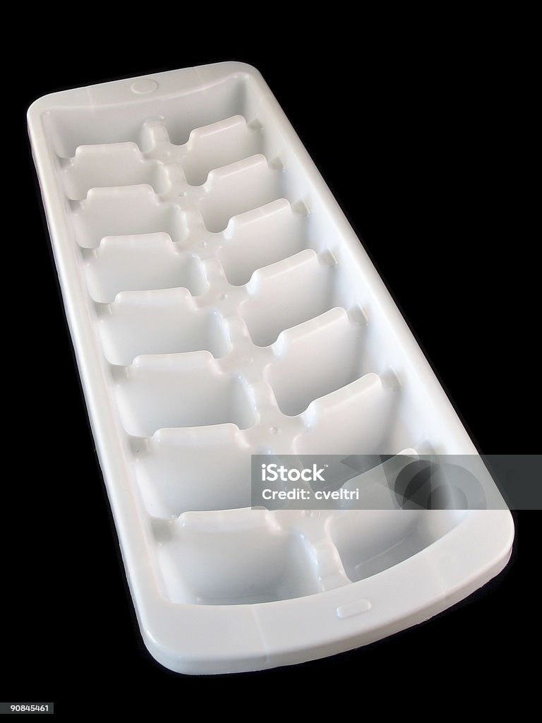 Ice Cube Tray  Black Background Stock Photo