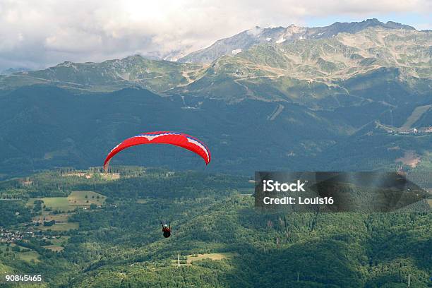 Paragliding In The Alps Stock Photo - Download Image Now - Agricultural Field, Beauty In Nature, Cliff