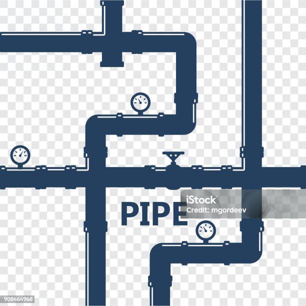 Pipe Fittings Vector Icons Set Tube Industry Construction Pipeline Drain System Pipeline Water Vector Stock Illustration - Download Image Now