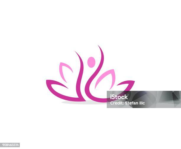 Lotusbeautyikone Stock Vektor Art und mehr Bilder von Lotus - Seerose - Lotus - Seerose, Logo, Frauen