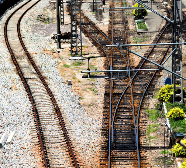 Railroad track seen from above