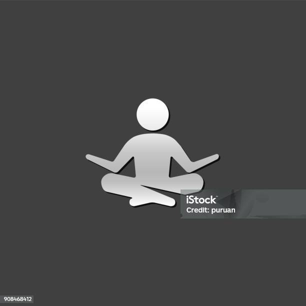 Metallic Icon Meditation Stock Illustration - Download Image Now - Beauty, Buddhism, Colors