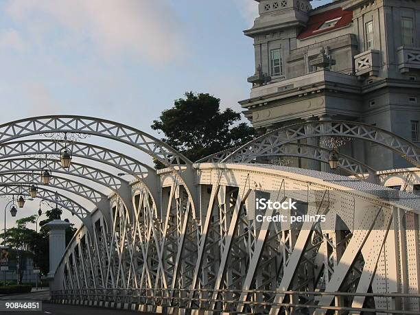 Anderson Most W Pobliżu Fullerton Hotel Singapur - zdjęcia stockowe i więcej obrazów Architektura - Architektura, Arteria, Azja