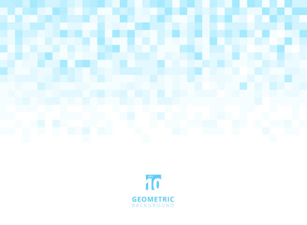 abstrakcyjne kwadraty geometryczne jasnoniebieskie tło z kopią miejsca. piksel, siatka, mozaika. - seamless brick repetition pattern stock illustrations