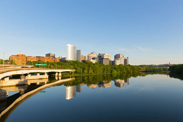 istock Washington DC panorama along Potomac River in an early morning, USA. 908480962