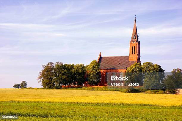 Church Stock Photo - Download Image Now - Agricultural Field, Backgrounds, Blue