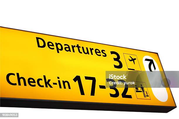 Sinal De Informação - Fotografias de stock e mais imagens de Aeroporto - Aeroporto, Amarelo, Aterrar