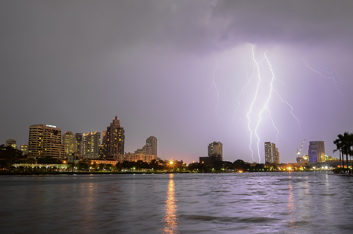 Strike of lightning over the metropolist