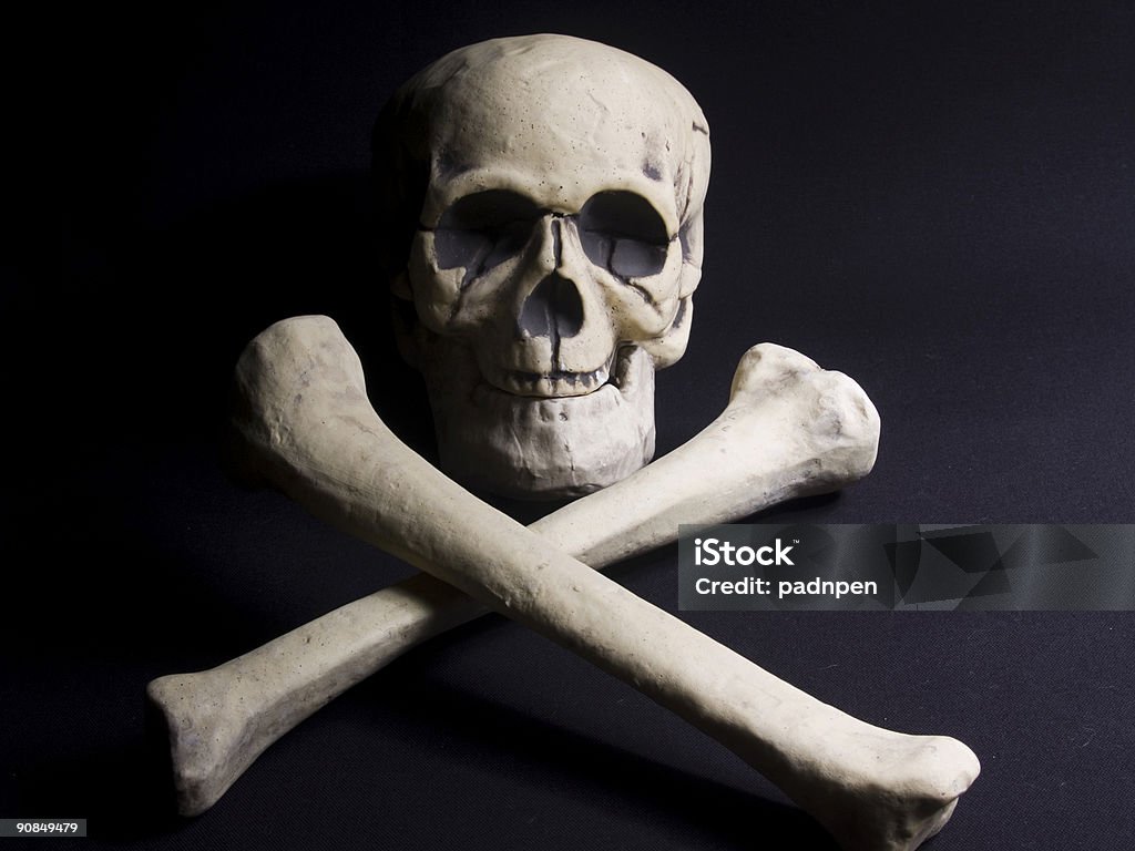 Skull and Cross Bones  Color Image Stock Photo