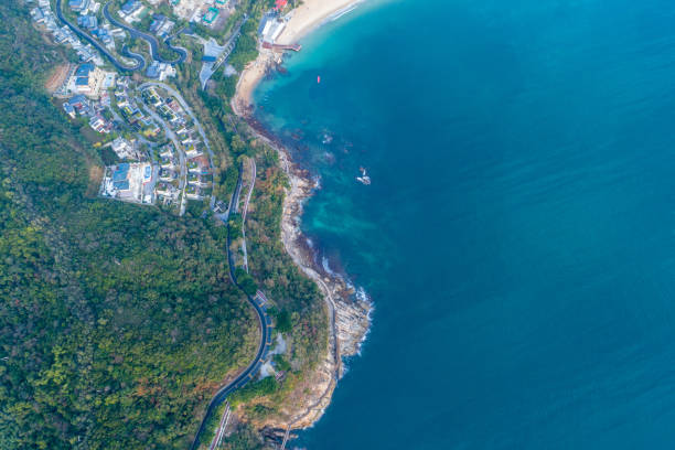 istock looking down from drone aerial view of the coastline 908499474
