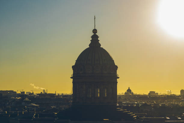 Kazan Cathedral in the evening in St. Petersburg