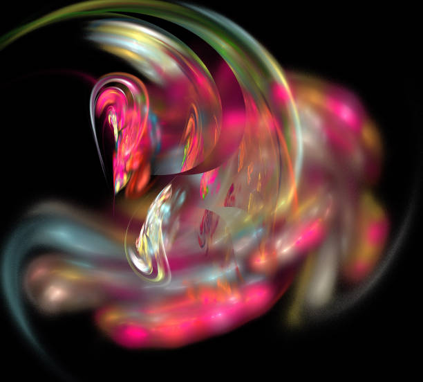 istock image of one Digital Fractal on Black Color 908514292