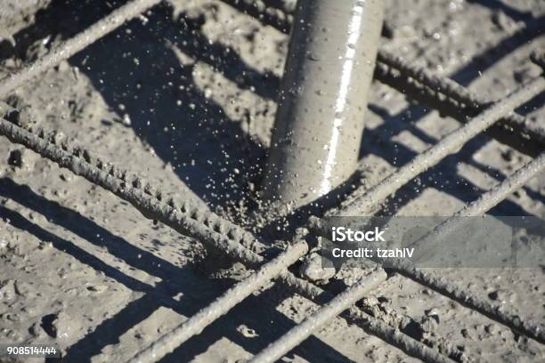 Vibrator For Concrete Density Stock Photo - Download Image Now - Concrete, Shaking, Cement