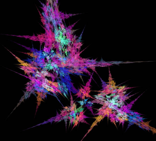 istock image of one Digital Fractal on Black Color 908515110