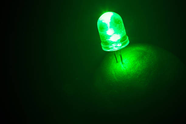 green light led from lime or lemon Natural energy on black