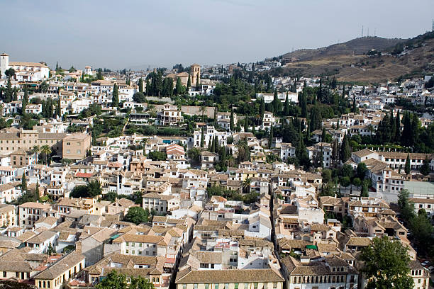 Granada city in Andalucia Spain cityscape stock photo