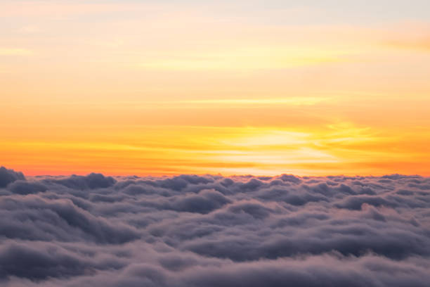 istock Beautiful dramatic sky. Sunset orange coulds . orange golden sunset 908540144