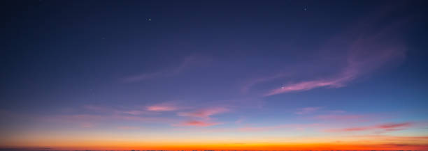 sunset himmel sterne hintergrund hell sonnenaufgang natur für design - dusk stock-fotos und bilder