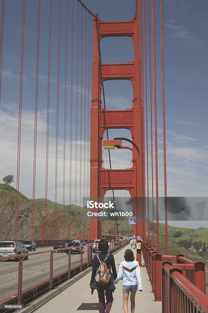 Andar o Golden Gate - Royalty-free Golden Gate Bridge Foto de stock