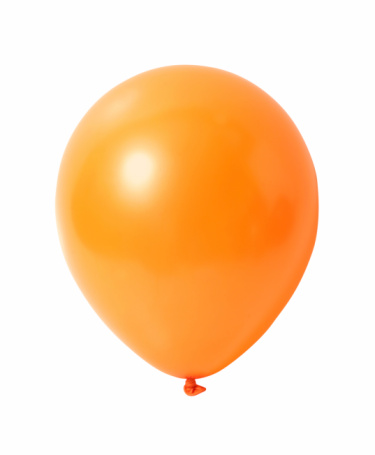 Orange balloon on dark background. This file is cleaned and retouched.