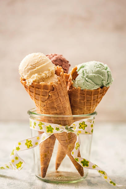 istock Vanilla, Chocolate and Pistachio Ice Cream 908545854