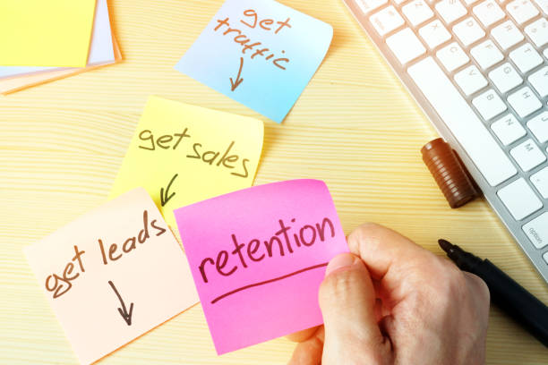 istock Retention in digital marketing. Sales funnel concept. 908546250
