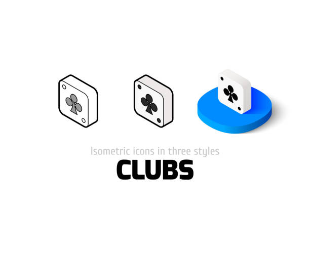 illustrations, cliparts, dessins animés et icônes de clubs icône d'un style différent - silhouette poker computer icon symbol