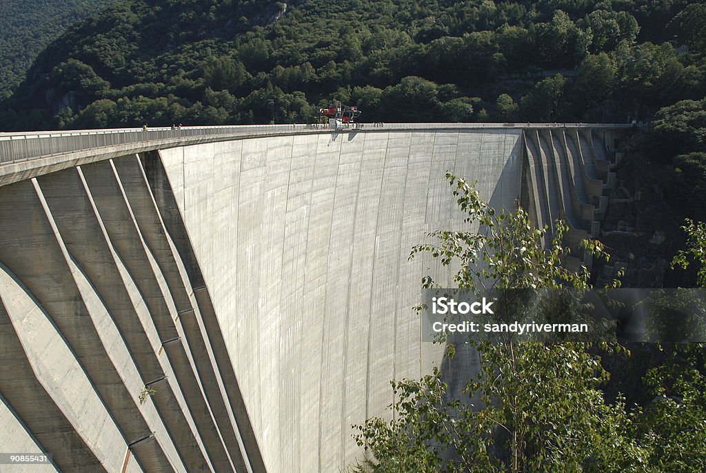 Concrete Dam  Valle Verzasca Stock Photo