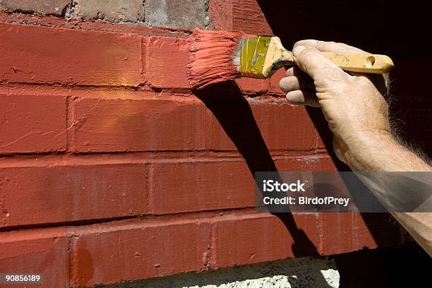 Painting A Brick Wall Stock Photo - Download Image Now - Abstract, Adult, Backgrounds