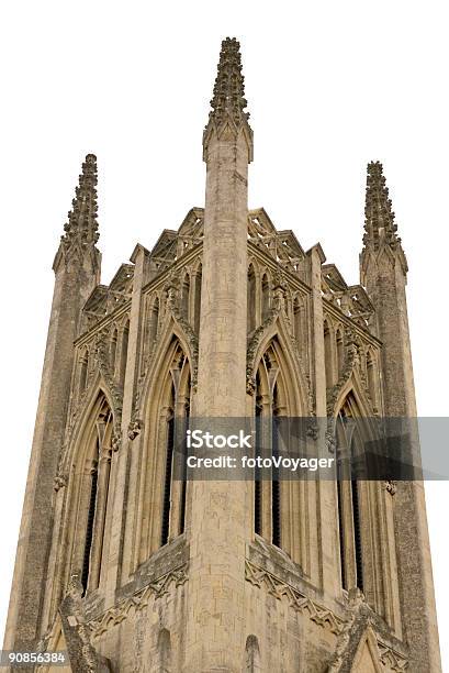 Pietra Campanile Su Sfondo Bianco - Fotografie stock e altre immagini di Abbazia - Abbazia, Affidabilità, Arco - Architettura