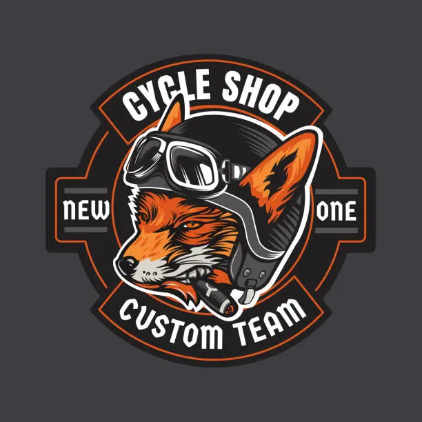 Vector illustration of Biker moto emblem