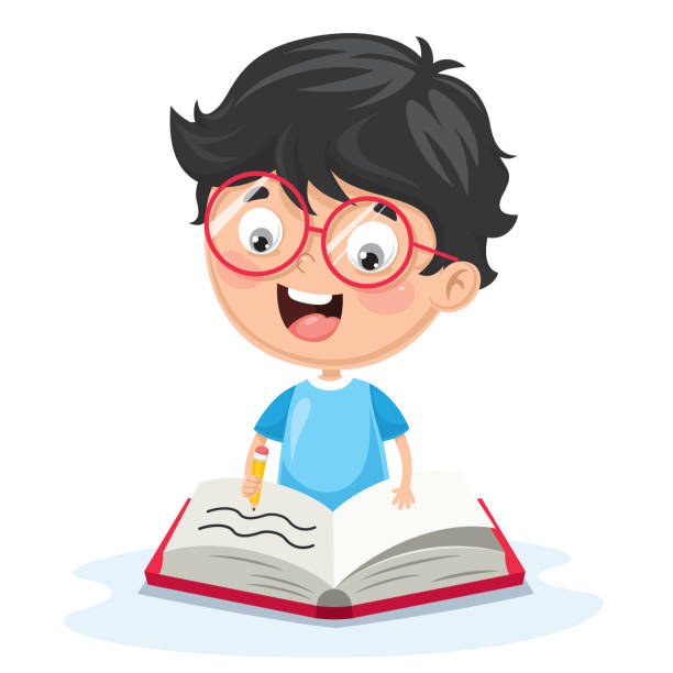 벡터 일러스트 레이 션 아이 글의 - humor book fun human age stock illustrations