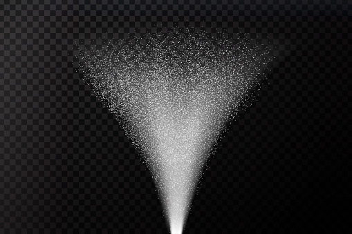Vector realistic isolated spray effect on the transparent background.