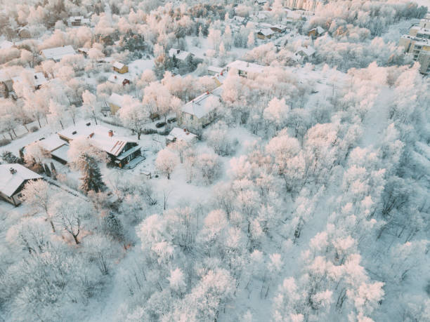 istock Scandinavian Village completely covered with Snow. Turku Finland 908570856