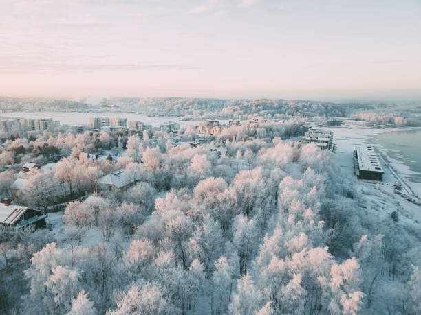 istock Scandinavian Village completely covered with Snow. Turku Finland 908570904