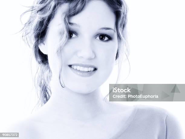 Beautiful Sixteen Year Old Teen Girl Portrait In Blue Tones Stock Photo - Download Image Now