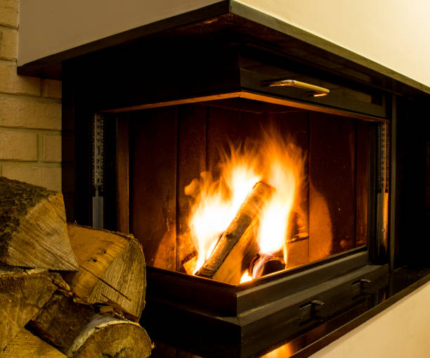 istock Wood burning in the fireplace 908575556