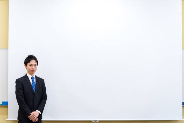istock The image of a businessman presenting 908576030