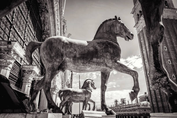 istock Ancient bronze horses on St Mark`s Square, Venice 908582608