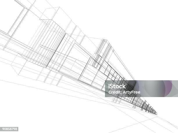 Gitternetzlinien Von Office Building Stockfoto und mehr Bilder von Baugewerbe - Baugewerbe, Dreidimensional, Architektur