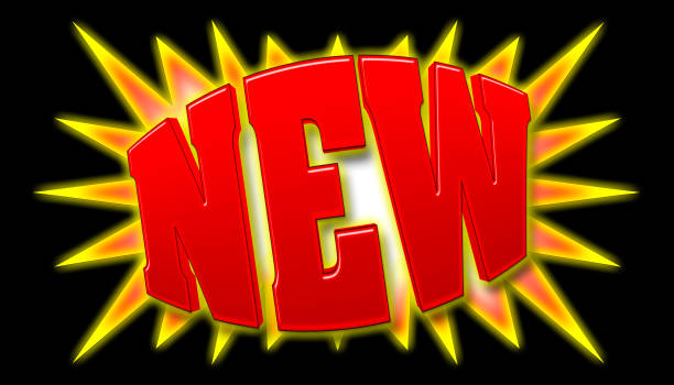 Explosion: NEW, 3D Illustration, Bright Against the Black Background.
