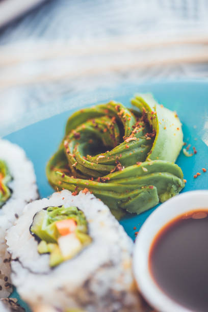 Sushi and avocado