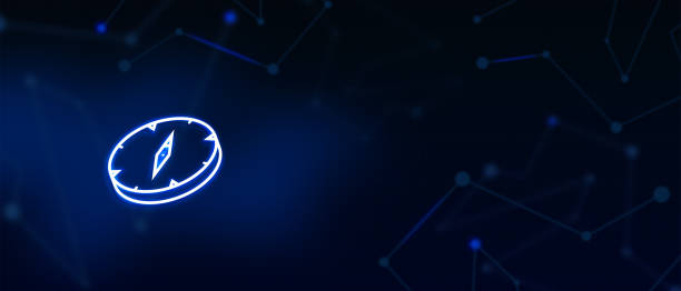 istock Compass Navigation, Business vision, Landing page background cover page 908605650