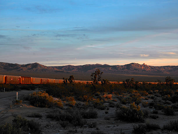 train in the mojave stock photo