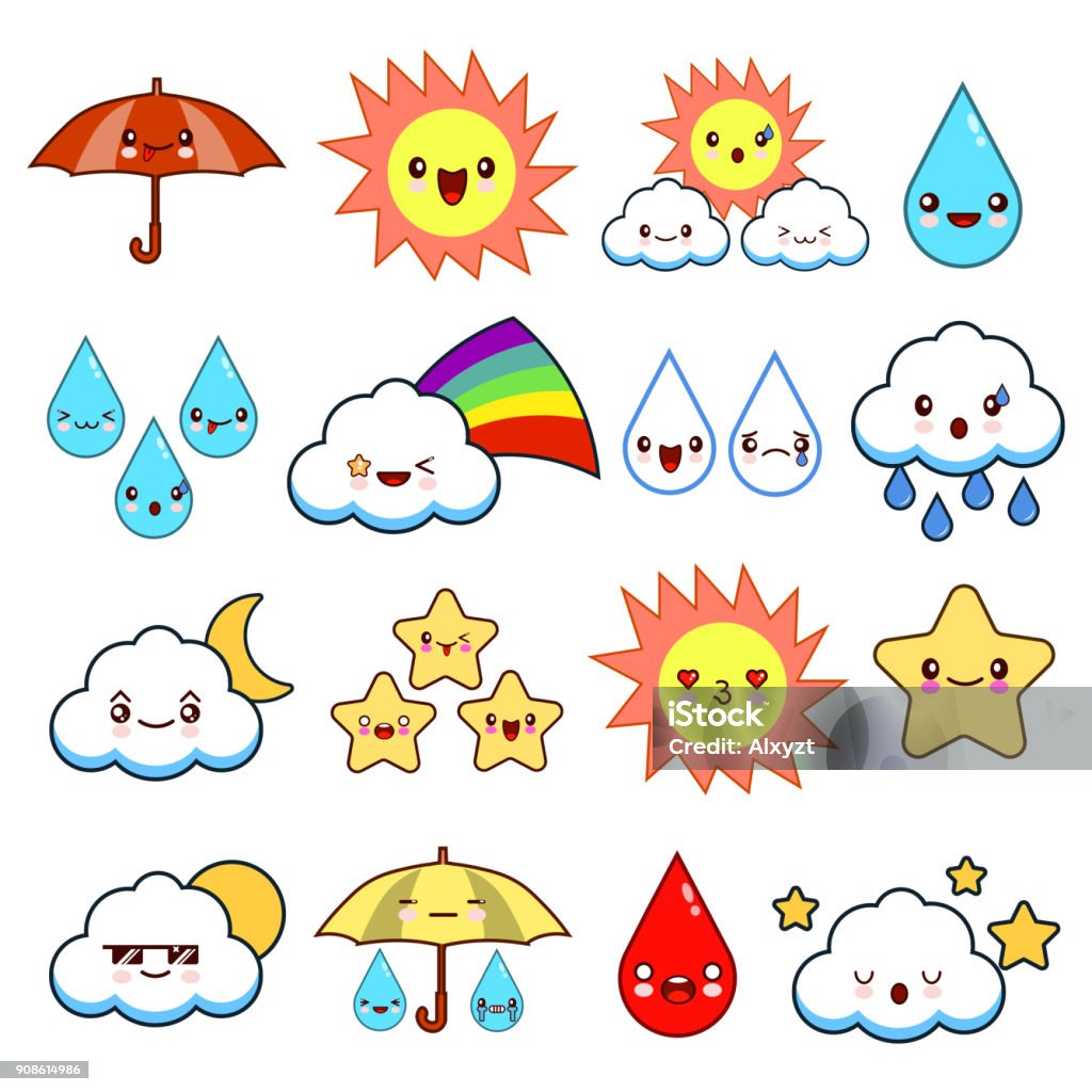 Ilustración de Colección De Dibujos Animados Inusual Y Los Iconos Del Tiempo Divertida Sonriente Estilo Lindo Soleado Nublado Lluvioso Ventoso Brillante Burbujas Paraguas Diseño Plano Ilustración Vectorial y más Vectores Libres de Ilustración de Colección De Dibujos Animados Inusual Y Los Iconos Del Tiempo Divertida Sonriente Estilo Lindo Soleado Nublado Lluvioso Ventoso Brillante Burbujas Paraguas Diseño Plano Ilustración Vectorial y más Vectores Libres de