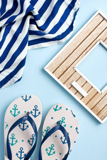 istock Vacation and travel items, top view 908618684