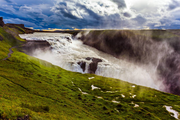 istock Waterfall in Icelandic tundra - Gullfoss 908618870